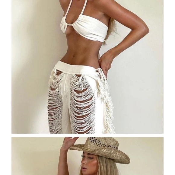 thrifts + threads handmade cream pants - Picture 3 of 4